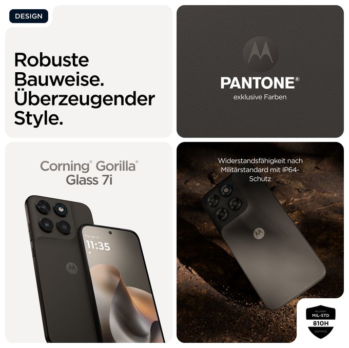 256 GB 5G Smartphone 17,3 cm (6.8 Zoll) 2,5 GHz Android 108 MP Dual Kamera Dual Sim WiFi 5 (PANTONE Black Olive) Moto G77 