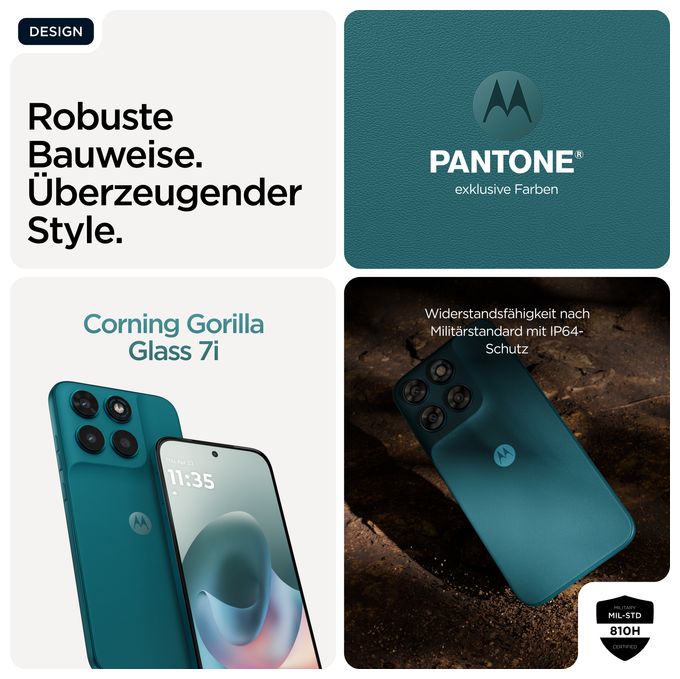 256 GB 5G Smartphone 17,3 cm (6.8 Zoll) 2,5 GHz Android 108 MP Dual Kamera Dual Sim WiFi 5 (PANTONE Shaded Spruce) Moto G77 