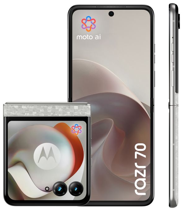 256 GB 5G Smartphone 17,5 cm (6.9 Zoll) Android 50 MP Dual Kamera Dual Sim WiFi 6E (PANTONE Bright White) Razr 70 