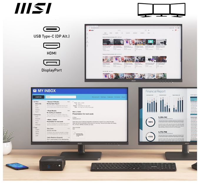 Mini-PC Intel® N 4 GB Ram 128 GB SSD Windows 11 Pro intern Cubi N ADL-007DE 