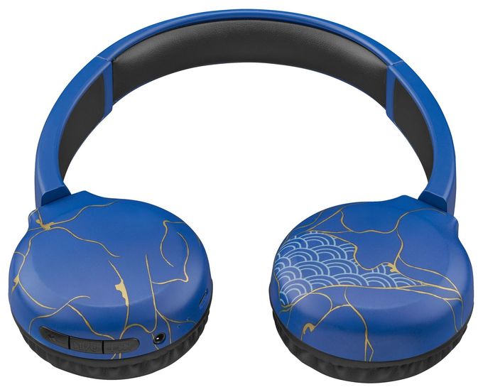 Ohraufliegender Bluetooth Kopfhörer kabellos 22 h Laufzeit  Fantasy (Blau) 