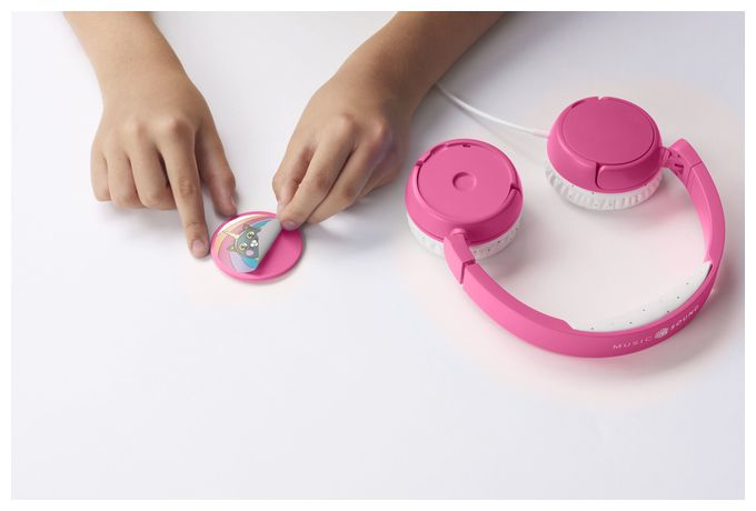 Ohraufliegender Kopfhörer Kabelgebunden USB Typ-C  Play Patch Kids (Pink) 