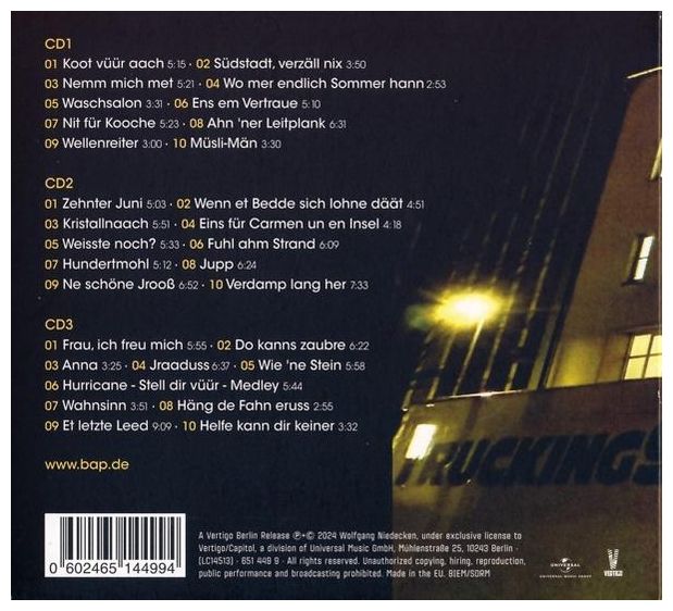 Niedeckens Bap - Zeitreise / Live im Sartory (3CD) 