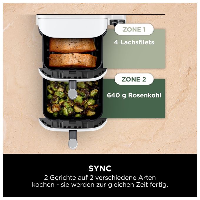 Doppel Heißluftfritteuse 9,5 l 2470 W  SL400EU XL (Weiß) 