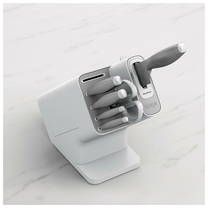 StaySharp Rostfreier Messerblock mit integriertem Schleifer 6-teiliges Set 