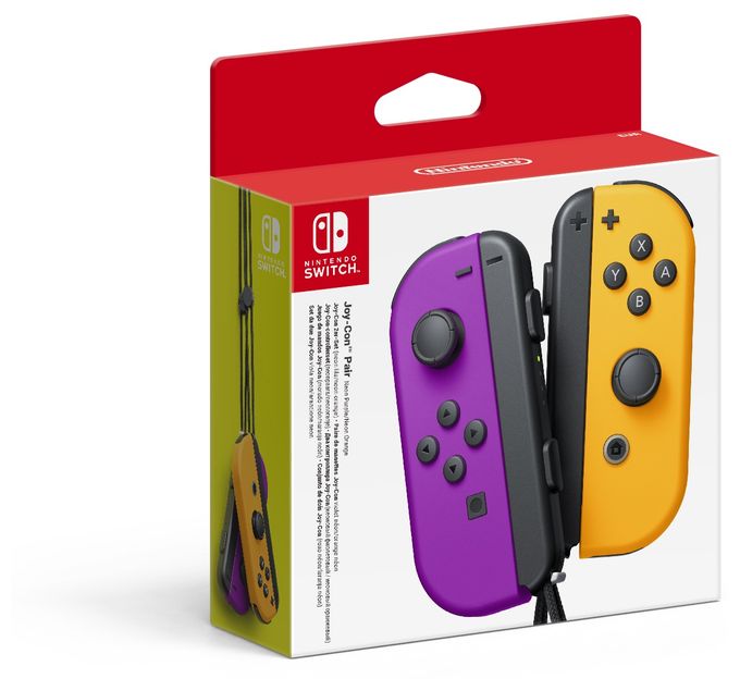 Analog / Digital Gamepad für Nintendo Switch (Schwarz, Orange, Violett) Joy Con 2er Set 