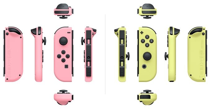 Analog / Digital Gamepad für Nintendo Switch, Nintendo Switch OLED  Joy-Con 2er Set (Pink, Gelb) 