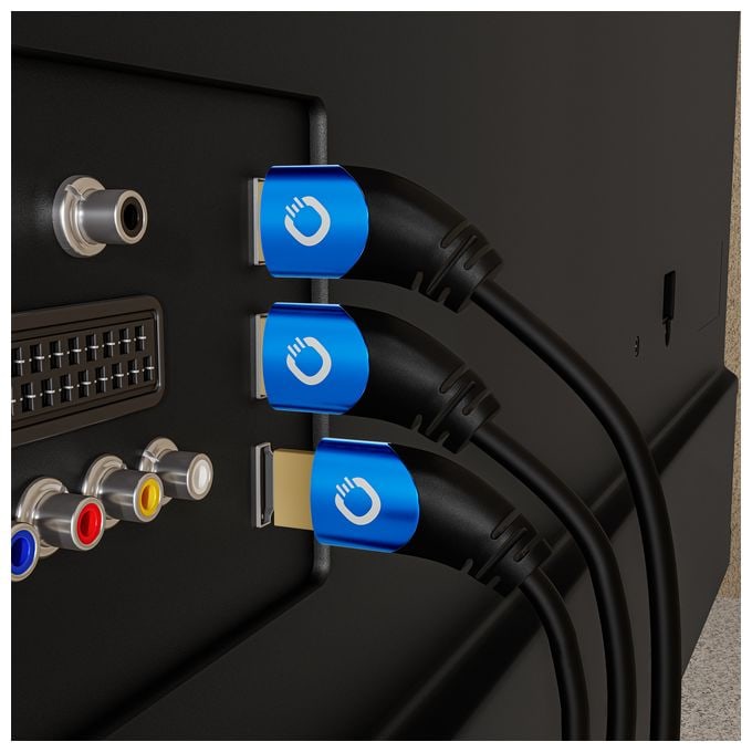 48 Gbit/s Stecker Abgewinkelt HDMI auf HDMI Typ A (Standard) 1 m  Shape Magic (Schwarz, Blau) 