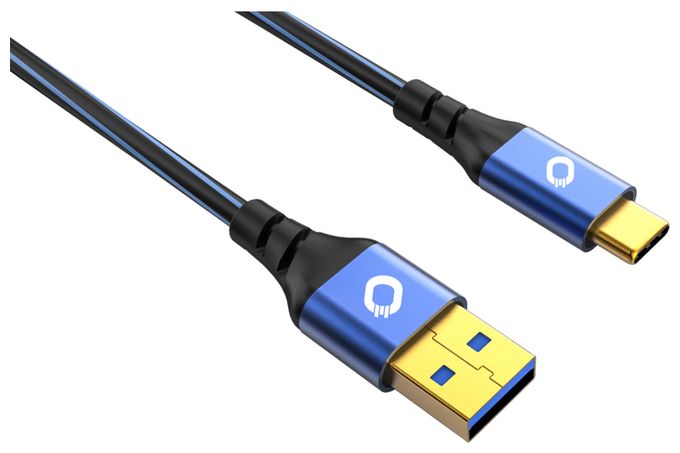 10 Gbit/s Stecker Rundkabel USB A auf USB C 2 m  USB Plus C3 (Blau) 