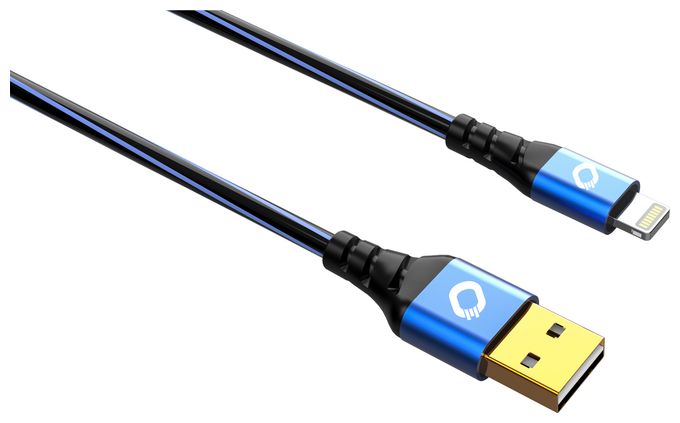 0,48 Gbit/s Stecker Rundkabel USB A auf Lightning 0,5 m  USB Plus Li (Schwarz, Blau) 