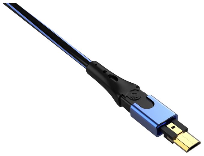 0,48 Gbit/s Stecker Rundkabel USB A auf Micro-USB B 2 m  USB Plus Micro (Blau) 