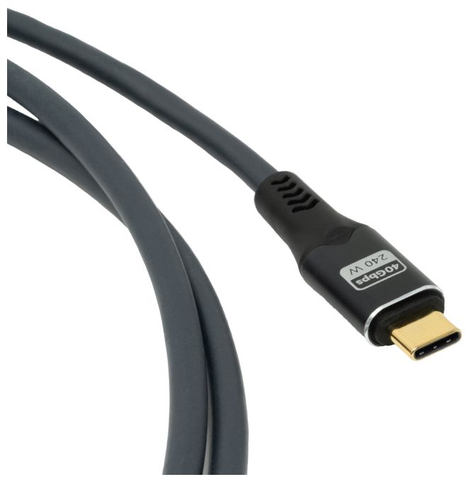 40 Gbit/s Stecker Rundkabel USB C auf USB C bis 240 W 0,5 m  USB Pulse CC (Anthrazit) 