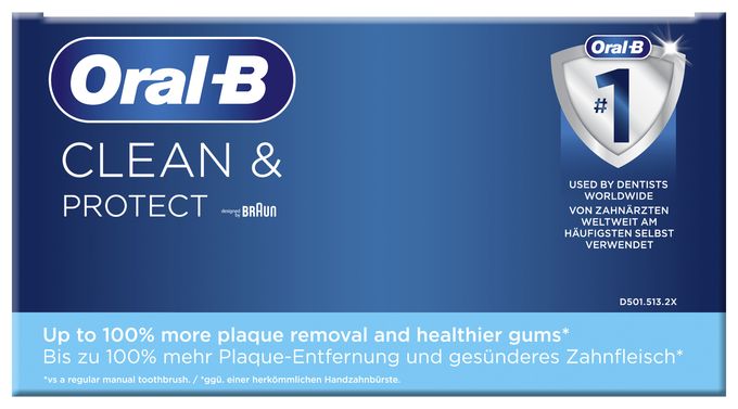 Rotierende Zahnbürste für Erwachsene  Clean & Protect CrossAction Set (Schwarz) 