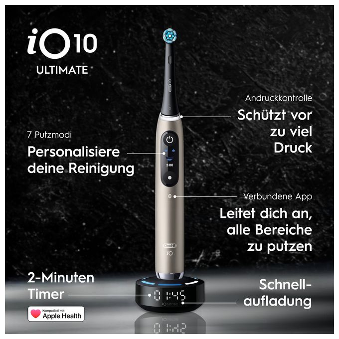 Vibrierende Zahnbürste für Erwachsene  iO Series 10 Ultimate Lunar Gold Special Edition (Schwarz) 