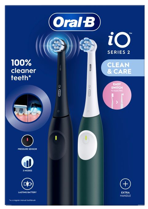 Vibrierende Zahnbürste für Erwachsene  iO Series 2 Duo (Schwarz, Grün) 