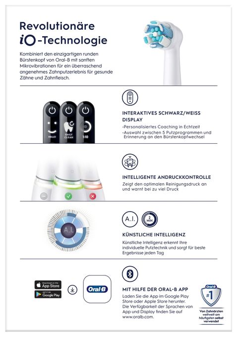 Vibrierende Zahnbürste für Erwachsene  iO Series 6N (Weiß) 
