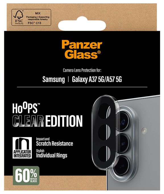Klare Bildschirmschutzfolie Silikon für  Samsung Samsung - Galaxy A37 5G, Samsung - Galaxy A57 5G Kratzresistent, Schockresistent 16928 Hoops Kameraschutz 