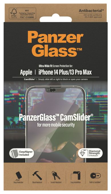 Klare Bildschirmschutzfolie gehärtetes Glas für  Apple Apple - iPhone 14 Plus, Apple - iPhone 13 Pro Max Kratzresistent, Schockresistent, Antibakteriell 2797 