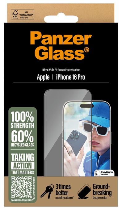 Klare Bildschirmschutzfolie Gehärtetes Glas, Polyethylenterephthalat, Silikon für  Apple Apple - iPhone 16 Pro Kratzresistent, Schockresistent 2862 Screen Protector 