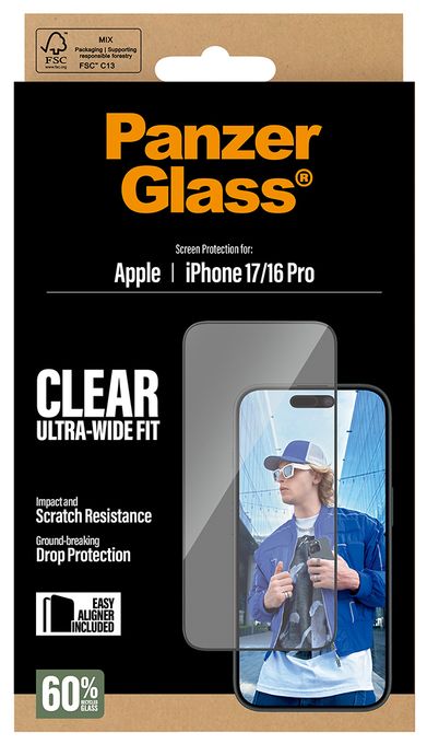 Klare Bildschirmschutzfolie Gehärtetes Glas, Polyethylenterephthalat, Silikon für  Apple Apple - iPhone 17, Apple - iPhone 16 Pro Kratzresistent, Schockresistent 30687 