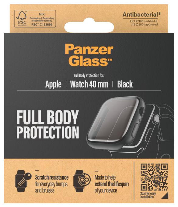 Klare Bildschirmschutzfolie gehärtetes Glas für  Apple Apple - Watch Series 4 40mm, Apple - Watch Series 5 40mm, Apple - Watch Series 6 40mm, Apple - Watch SE 40mm Kratzresistent, Schockresistent, Antibakteriell 3640 Full Body 