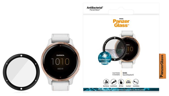 Klare Bildschirmschutzfolie Gehärtetes Glas, Polyethylenterephthalat, Silikon für  Garmin Garmin - Venu 2S, Garmin - Vivoactive 4s Kratzresistent, Schockresistent, Antibakteriell 3653 Displayschutz 