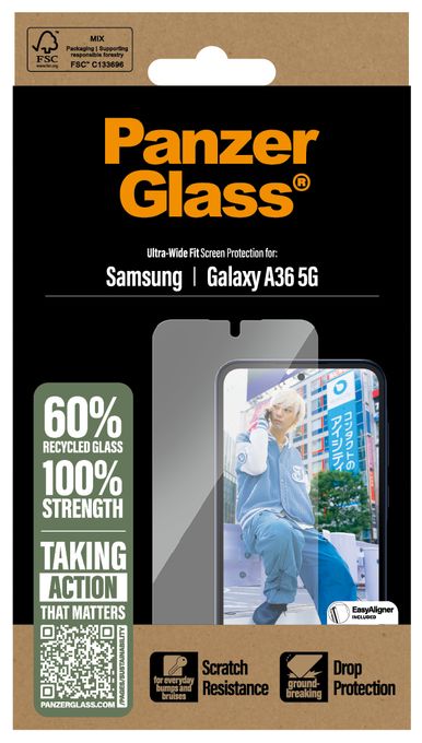Klare Bildschirmschutzfolie Gehärtetes Glas, Polyethylenterephthalat, Silikon für  Samsung Samsung - Galaxy A36 5G Kratzresistent, Schockresistent 38083 