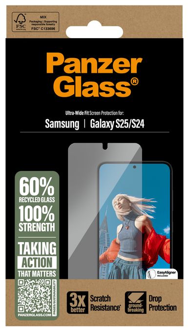 Klare Bildschirmschutzfolie Gehärtetes Glas, Polyethylenterephthalat, Silikon für  Samsung Samsung - Galaxy S25, Samsung - Galaxy S24 5G Kratzresistent, Schockresistent 38388 