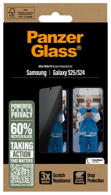 Klare Bildschirmschutzfolie Gehärtetes Glas, Polyethylenterephthalat, Silikon für  Samsung Samsung - Galaxy S25, Samsung - Galaxy S24 5G Kratzresistent, Schockresistent 38388 