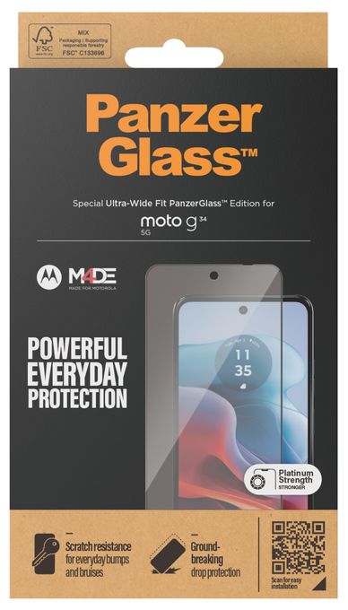 Klare Bildschirmschutzfolie Gehärtetes Glas, Polyethylenterephthalat, Silikon für  Motorola Motorola - Moto G34 5G Kratzresistent, Schockresistent 6584 