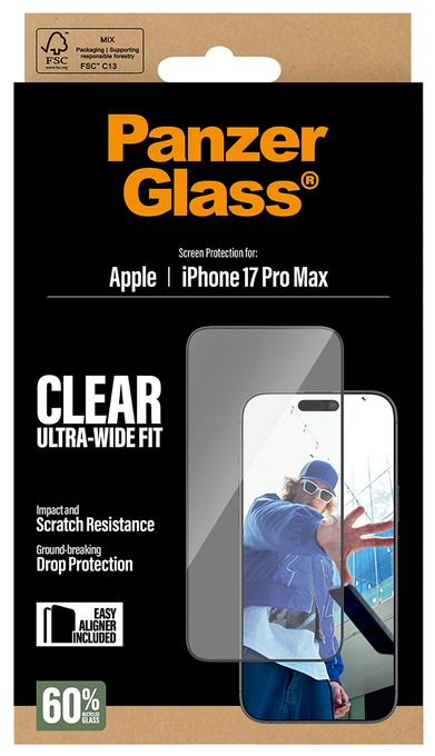 Klare Bildschirmschutzfolie Gehärtetes Glas, Polyethylenterephthalat, Silikon für  Apple Apple - iPhone 17 Pro Max Kratzresistent, Schockresistent 66497 