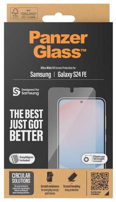 Klare Bildschirmschutzfolie Gehärtetes Glas, Polyethylenterephthalat, Silikon für  Samsung Samsung - Galaxy S24 FE 5G Kratzresistent, Schockresistent 7378 Screen Protector 