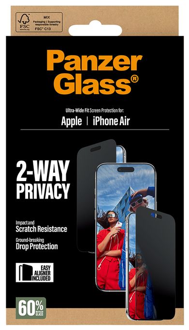 Klare Bildschirmschutzfolie Gehärtetes Glas, Polyethylenterephthalat, Silikon für  Apple Apple - iPhone Air Kratzresistent, Schockresistent 74944 2-Way Privacy 