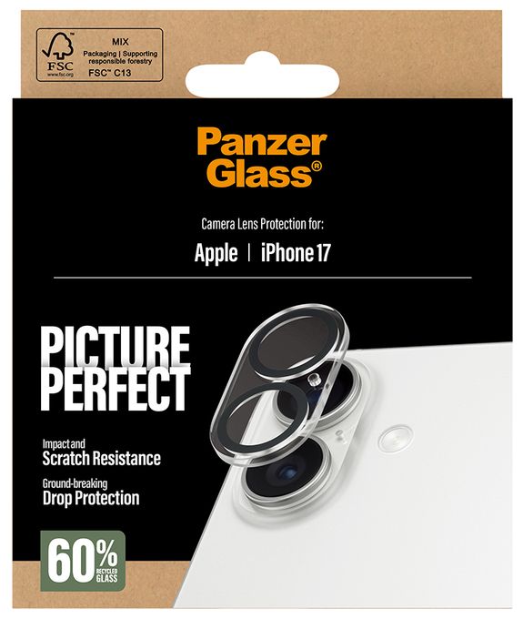 Klare Bildschirmschutzfolie Gehärtetes Glas, Silikon für  Apple Apple - iPhone 17 Kratzresistent, Schockresistent 94117 PicturePerfect Kameraschutz 