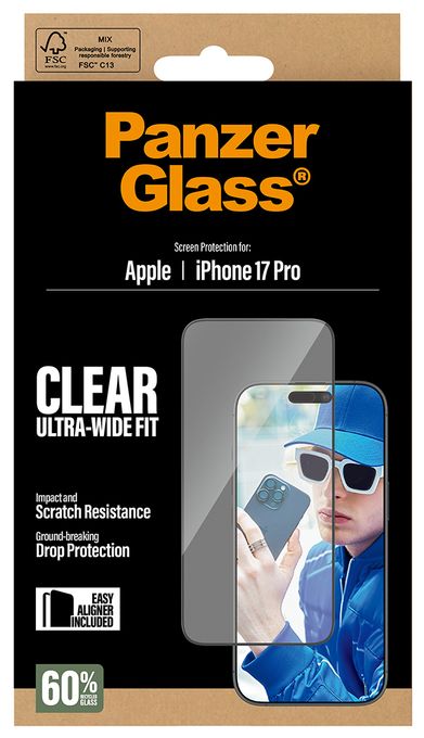 Klare Bildschirmschutzfolie Gehärtetes Glas, Polyethylenterephthalat, Silikon für  Apple Apple - iPhone 17 Pro Kratzresistent, Schockresistent 99748 