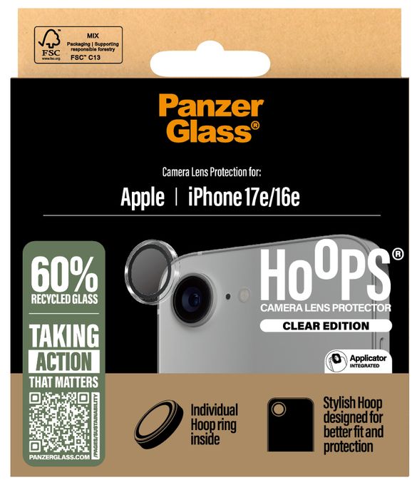 Klare Bildschirmschutzfolie Gehärtetes Glas, Silikon für  Apple Apple - iPhone 16e, Apple - iPhone 17e Kratzresistent, Schockresistent Ceramic Hoops 