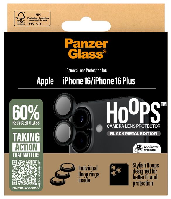 Klare Bildschirmschutzfolie Gehärtetes Glas, Silikon für  Apple Apple - iPhone 16, Apple - iPhone 16 Plus Kratzresistent, Schockresistent Hoops Kameraschutz 