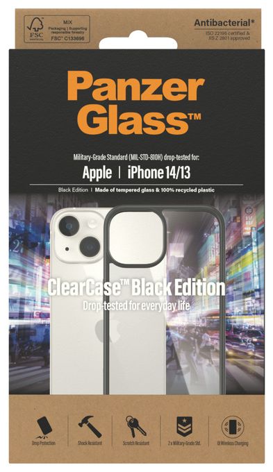 PanzerGlass® ClearCase Apple iPhone 2022 14 | 13 | Schwarz 