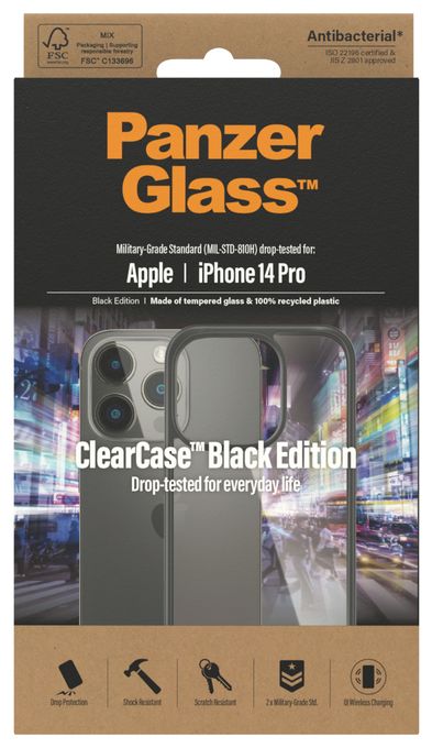 PanzerGlass® ClearCase Apple iPhone 14 Pro | Schwarz 