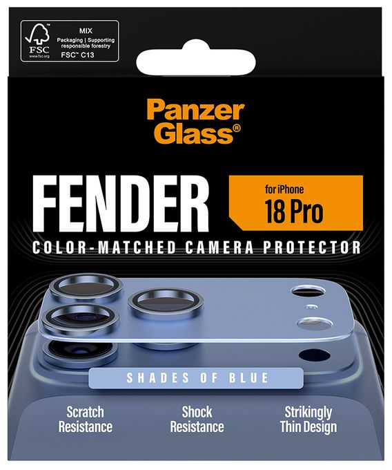 PanzerGlass® Fender Kameraschutz Shades of Blue iPhone 18 Pro 
