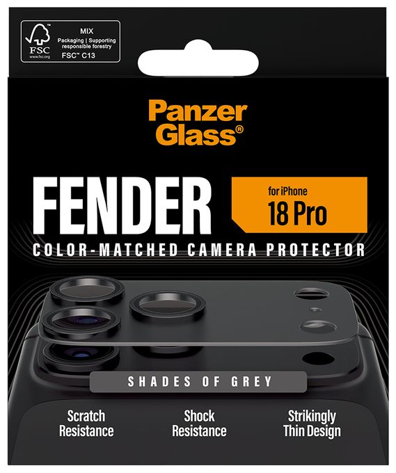 PanzerGlass® Fender Kameraschutz Shades of Grey iPhone 18 Pro 