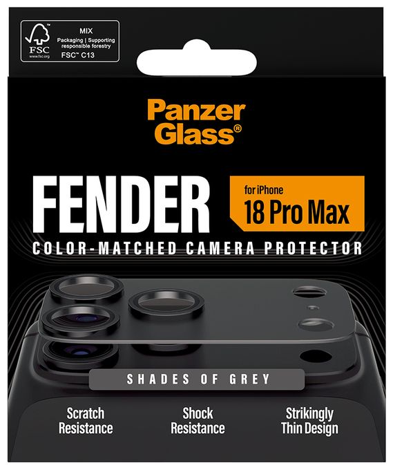 PanzerGlass® Fender Kameraschutz Shades of Grey iPhone 18 Pro Max 