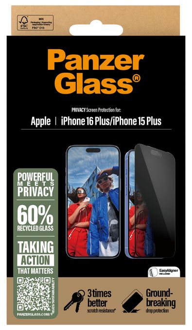Klare Bildschirmschutzfolie Gehärtetes Glas, Polyethylenterephthalat, Silikon für  Apple Apple - iPhone 16 Plus, Apple - iPhone 15 Plus Kratzresistent, Schockresistent Privacy Displayschutz 