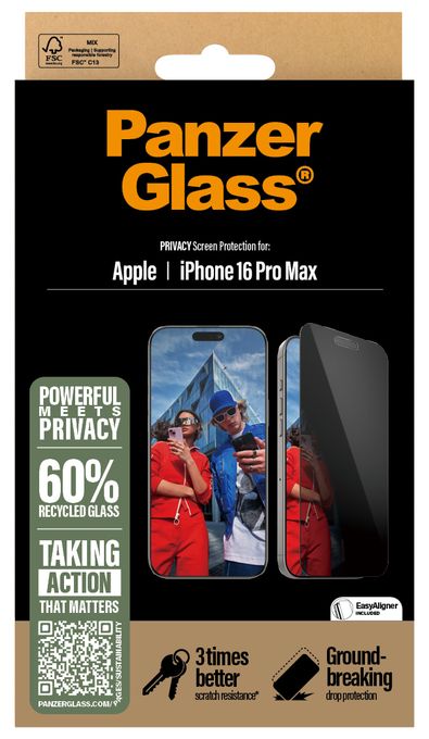 Klare Bildschirmschutzfolie Gehärtetes Glas, Polyethylenterephthalat, Silikon für  Apple Apple - iPhone 16 Pro Max Kratzresistent, Schockresistent Privacy Displayschutz 