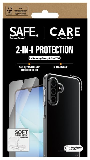 Klare Bildschirmschutzfolie Kunststoff für  Samsung Samsung - Galaxy A17 4G, Samsung - Galaxy A17 5G Kratzresistent, Schockresistent Safe 2-in-1 Bundle 