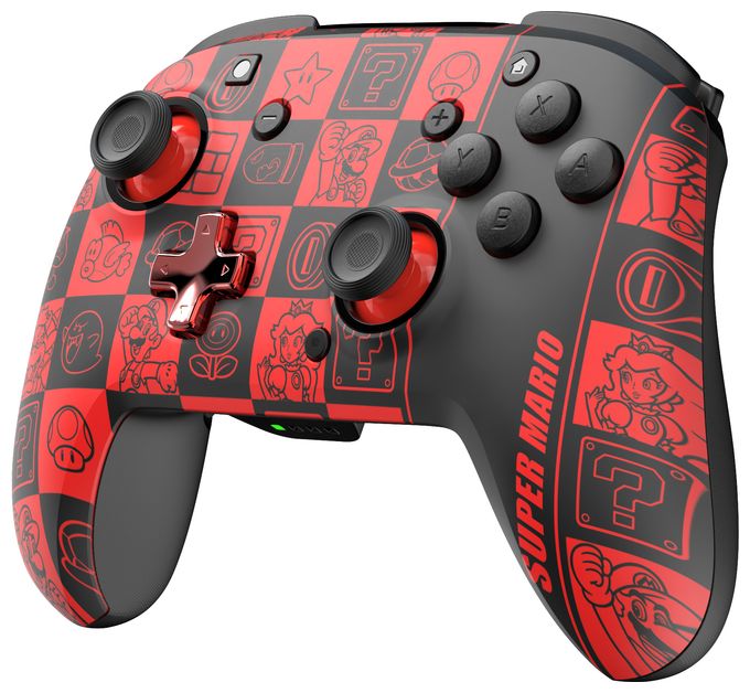 Analog / Digital Gamepad für Nintendo Switch, Nintendo Switch OLED  Rematch Glow Super Mario Super Icons (Schwarz, Grün, Rot) 