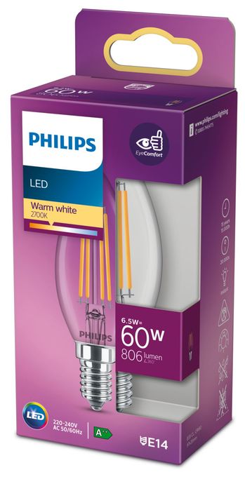 LED Lampe Kerze E14 EEK: E 806 lm Warmweiß (2700K) entspricht 60 W 8718699762193 