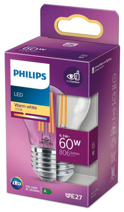 LED Lampe Lüsterkolben E27 EEK: E 806 lm Warmweiß (2700K) entspricht 60 W 8718699762315 