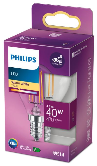 LED Lampe Lüsterkolben E14 EEK: F 470 lm Warmweiß (2700K) entspricht 40 W 8718699763152 