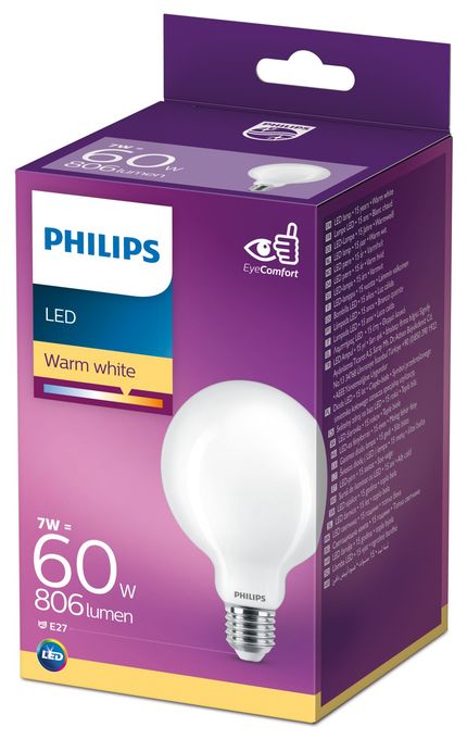 LED Lampe Globe E27 EEK: E 806 lm Warmweiß (2700K) entspricht 60 W 8718699764692 